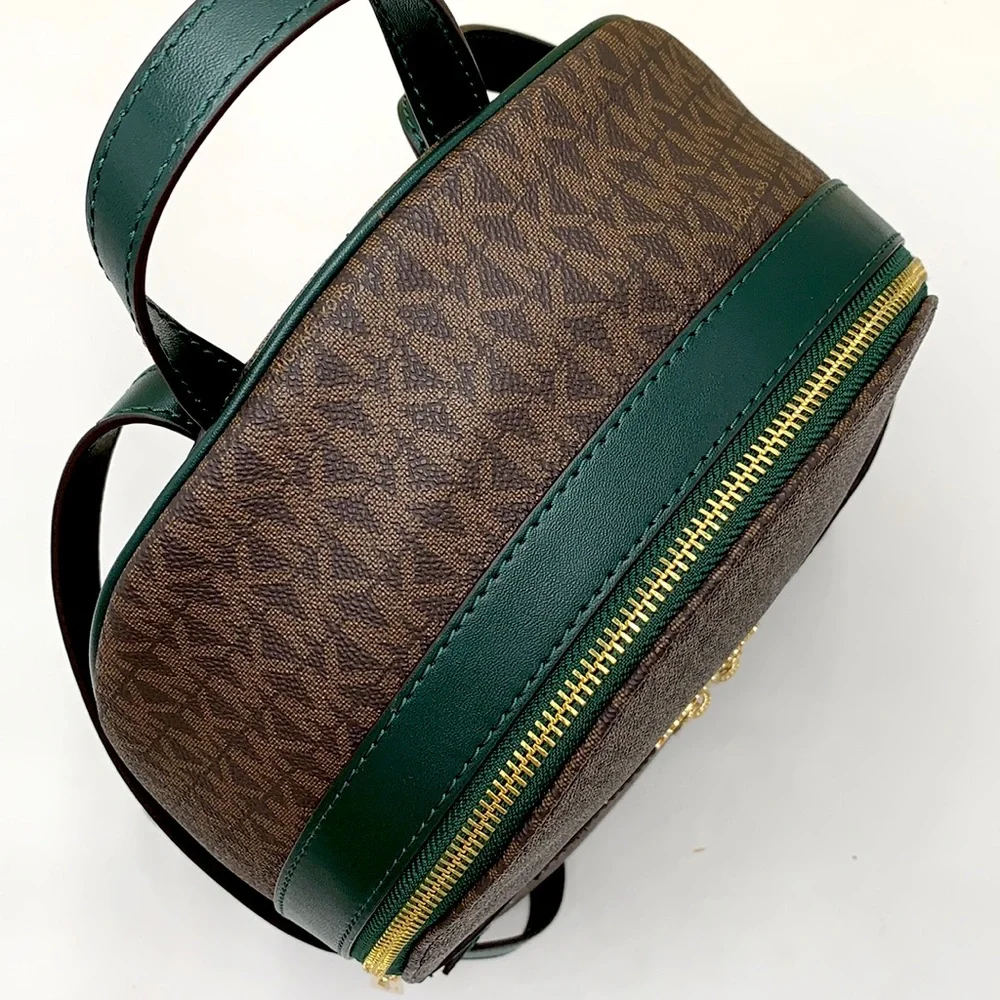 MICHAEL KORS KENLY MEDIUM BACKPACK Racing Green/ Brown signature color